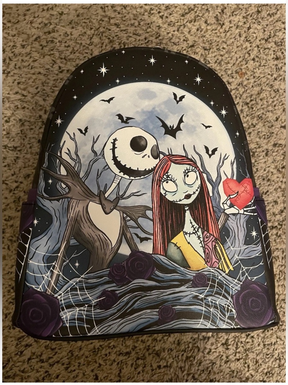 Loungefly Nightmare Before Christmas Love Backpack Jack & Sally Heart Moon